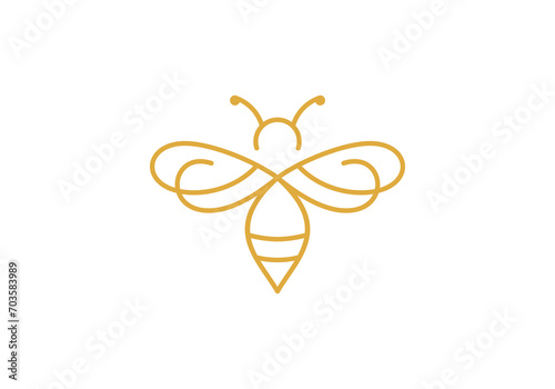 honey bee logo design vector illustration	