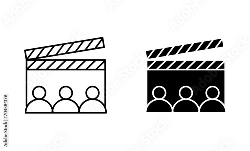 Casting call outline icon collection or set. Casting call Thin vector line art