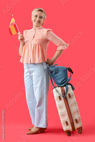 Mature female tourist with ...