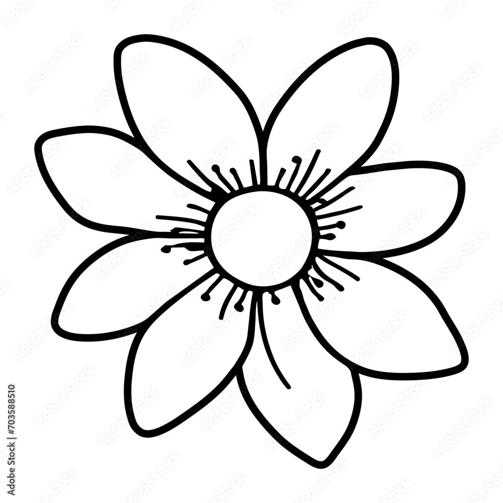 Hand drawn simple flower illustration Hand drawn simple flower illustration