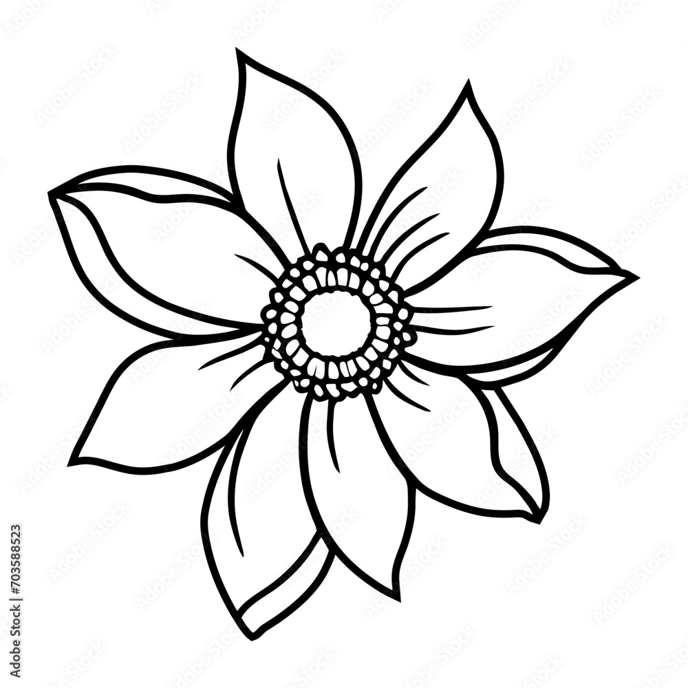 Hand drawn simple flower illustration Hand drawn simple flower illustration