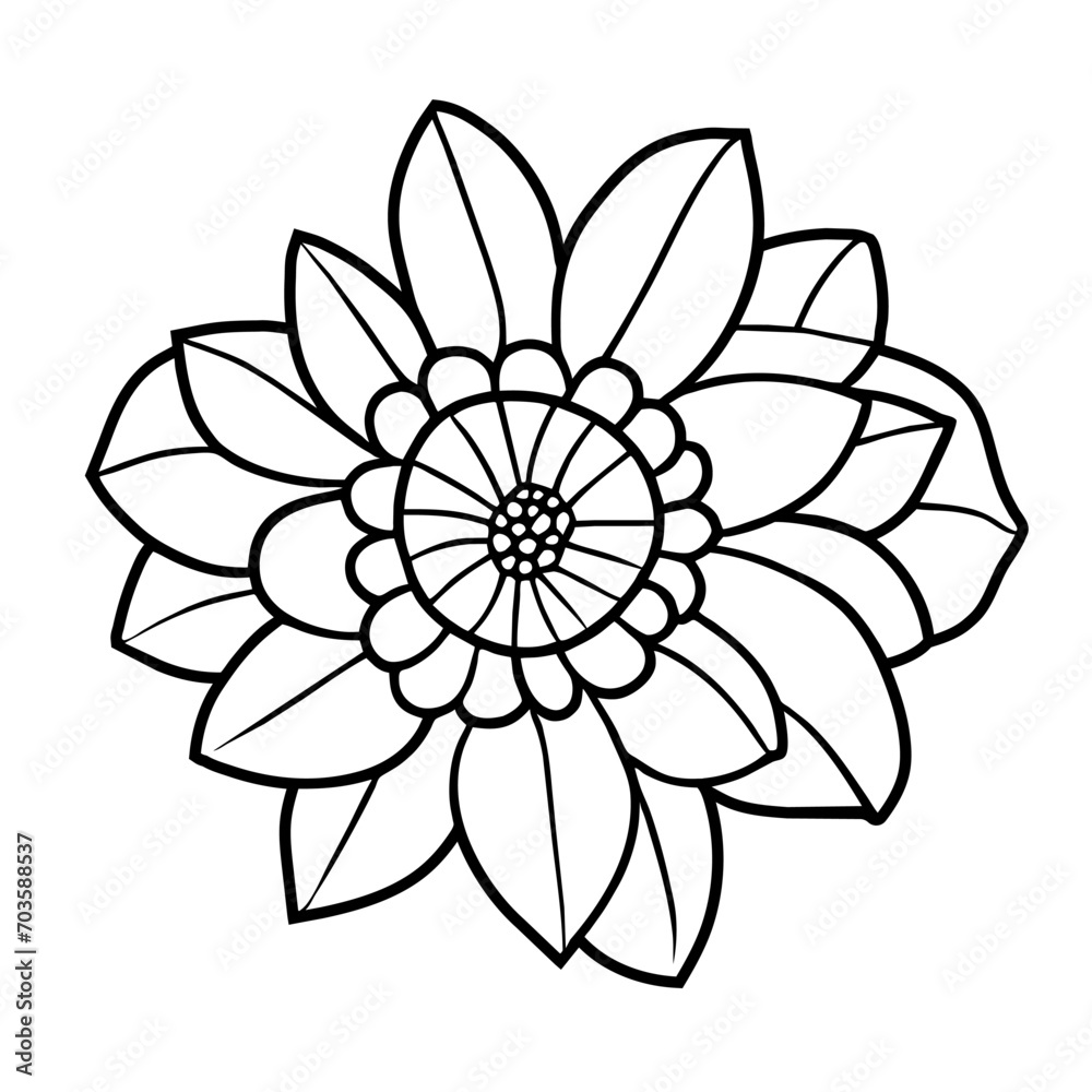 Hand drawn simple flower illustration Hand drawn simple flower illustration