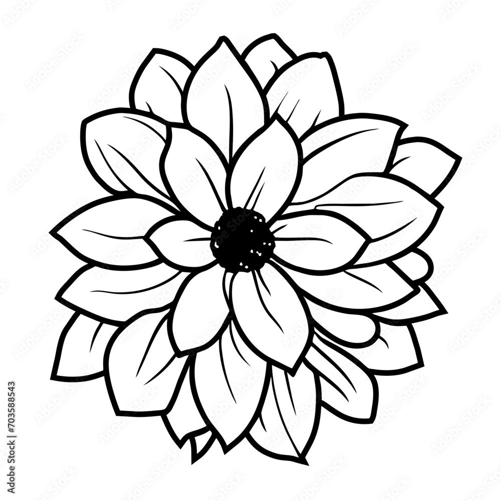 Hand drawn simple flower illustration Hand drawn simple flower illustration
