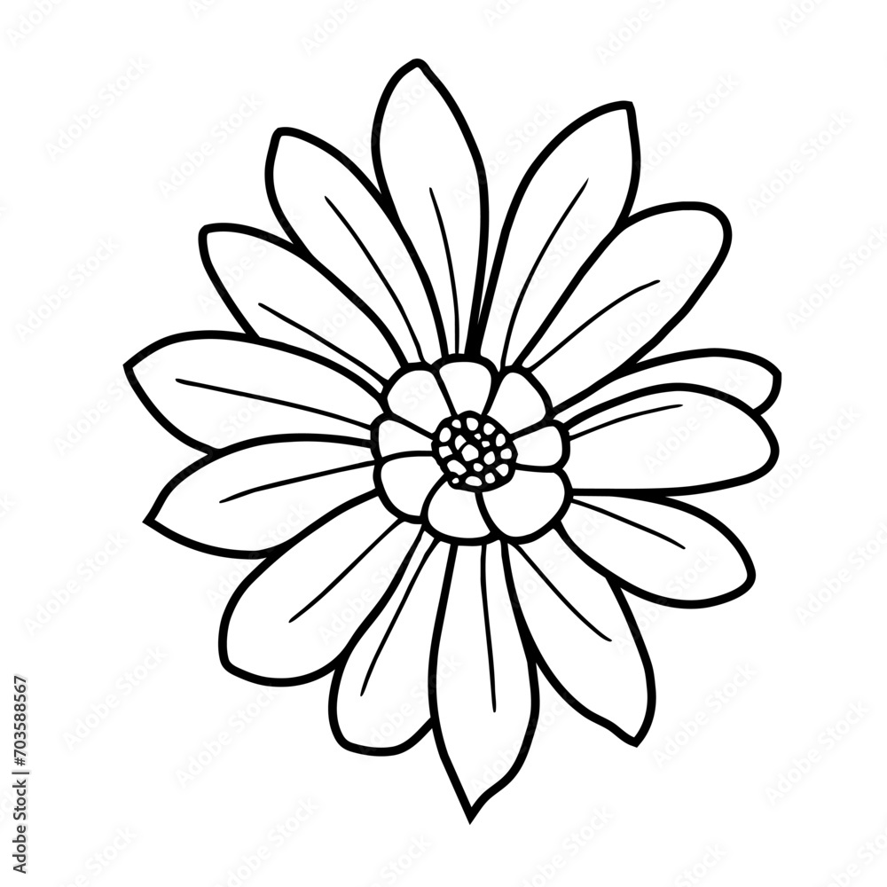 Hand drawn simple flower illustration Hand drawn simple flower illustration