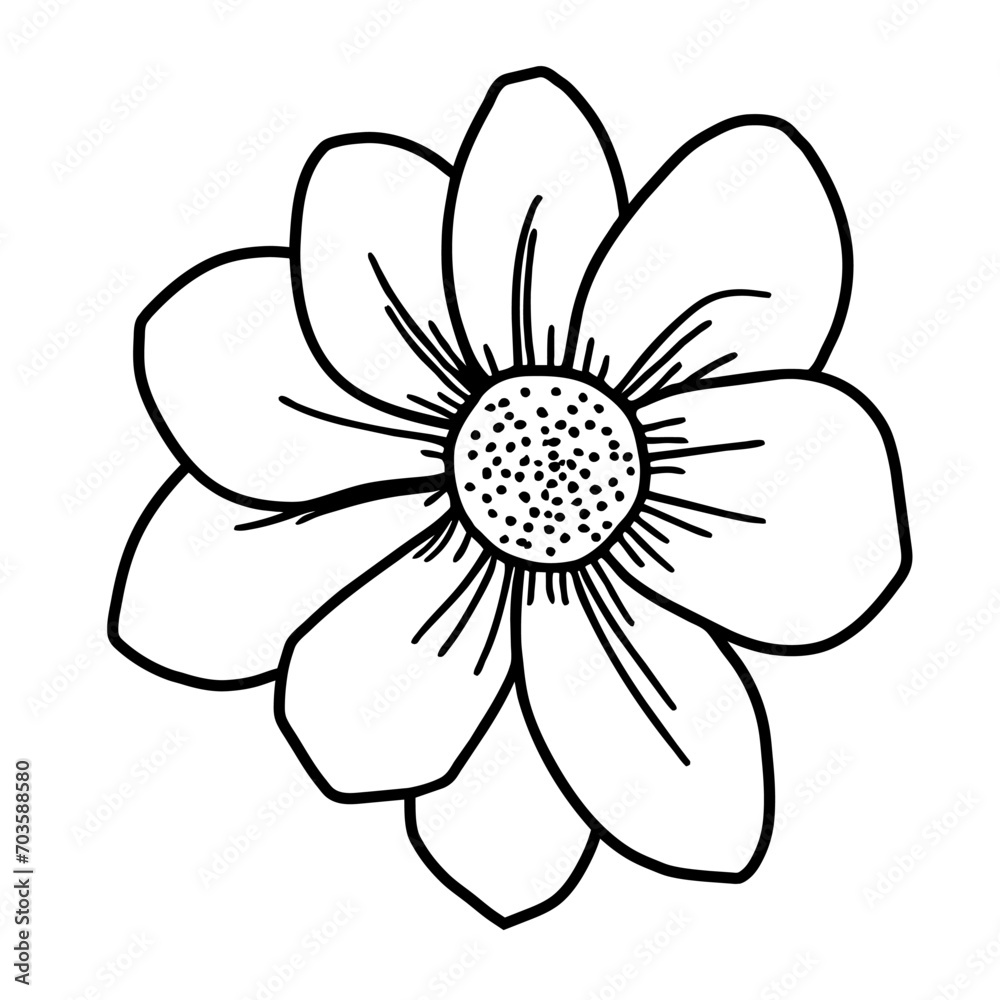 Hand drawn simple flower illustration Hand drawn simple flower illustration