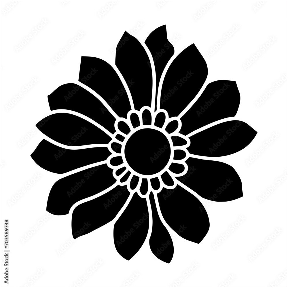 Hand drawn simple flower illustration Hand drawn simple flower illustration