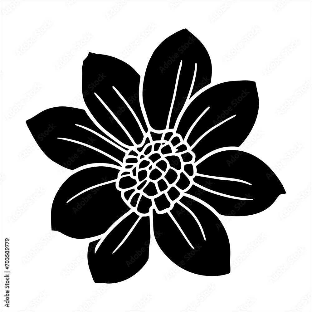 Hand drawn simple flower illustration Hand drawn simple flower illustration