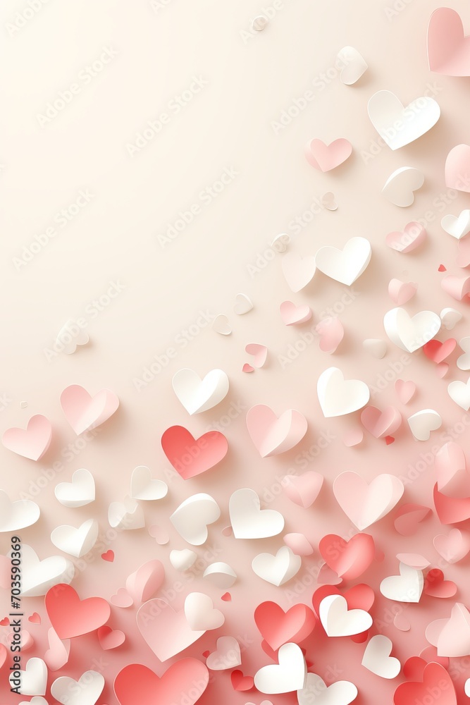 Red Hearts Bokeh Background. Valentine's Day Joy Happy Women's, Mother's