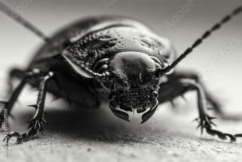 A black and white photo of a bug. Suitable for nature enthusiasts and educational materials © Fotograf