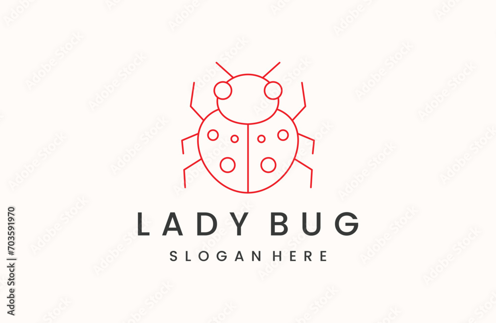 lady bug logo icon template design