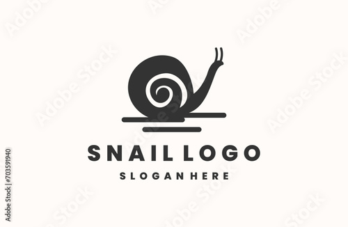 Snail style vector logo design. Creative design