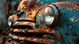 Close-up capture of rusty patches on an old car, showcasing the decay and roughness.