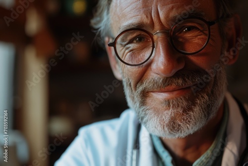 Person wearing glasses up close. Versatile image suitable for various uses