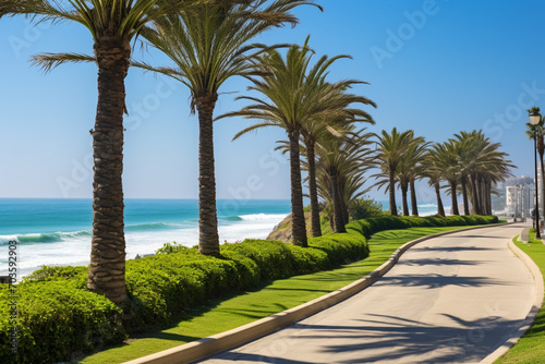 palm trees on the beach. Generative AI