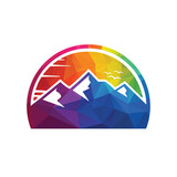 Mountain icon vector logo design.