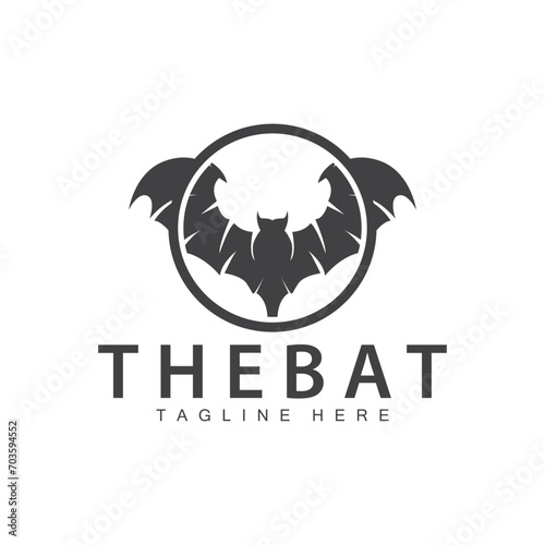 Halloween bat logo bat night animal design vector illustration template