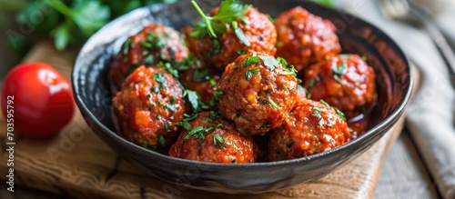 Tasty meatballs made with chickpea flour photo