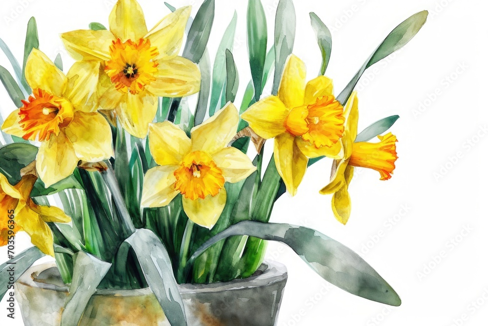 custom made wallpaper toronto digitalA painting featuring a beautiful arrangement of yellow flowers in a vase. Perfect for adding a touch of color and nature to any space