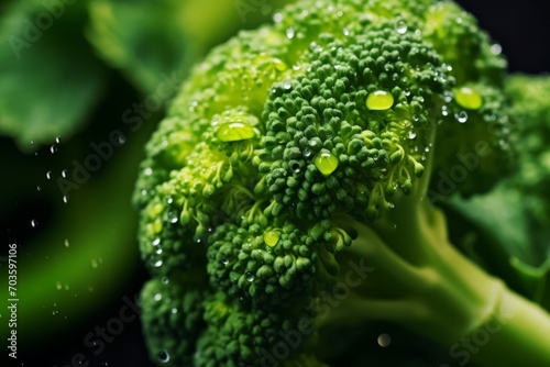 A captivating image of a fresh broccoli floret against a rustic backdrop  symbolizing the farm-to-table concept