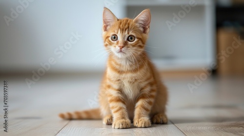 Adorable Orange Kitten Full of Curiosity.