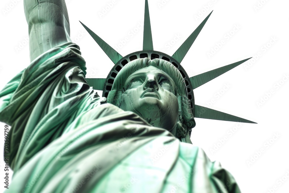 Fototapeta premium Statue of Liberty holding a torch. Suitable for patriotic and American-themed designs
