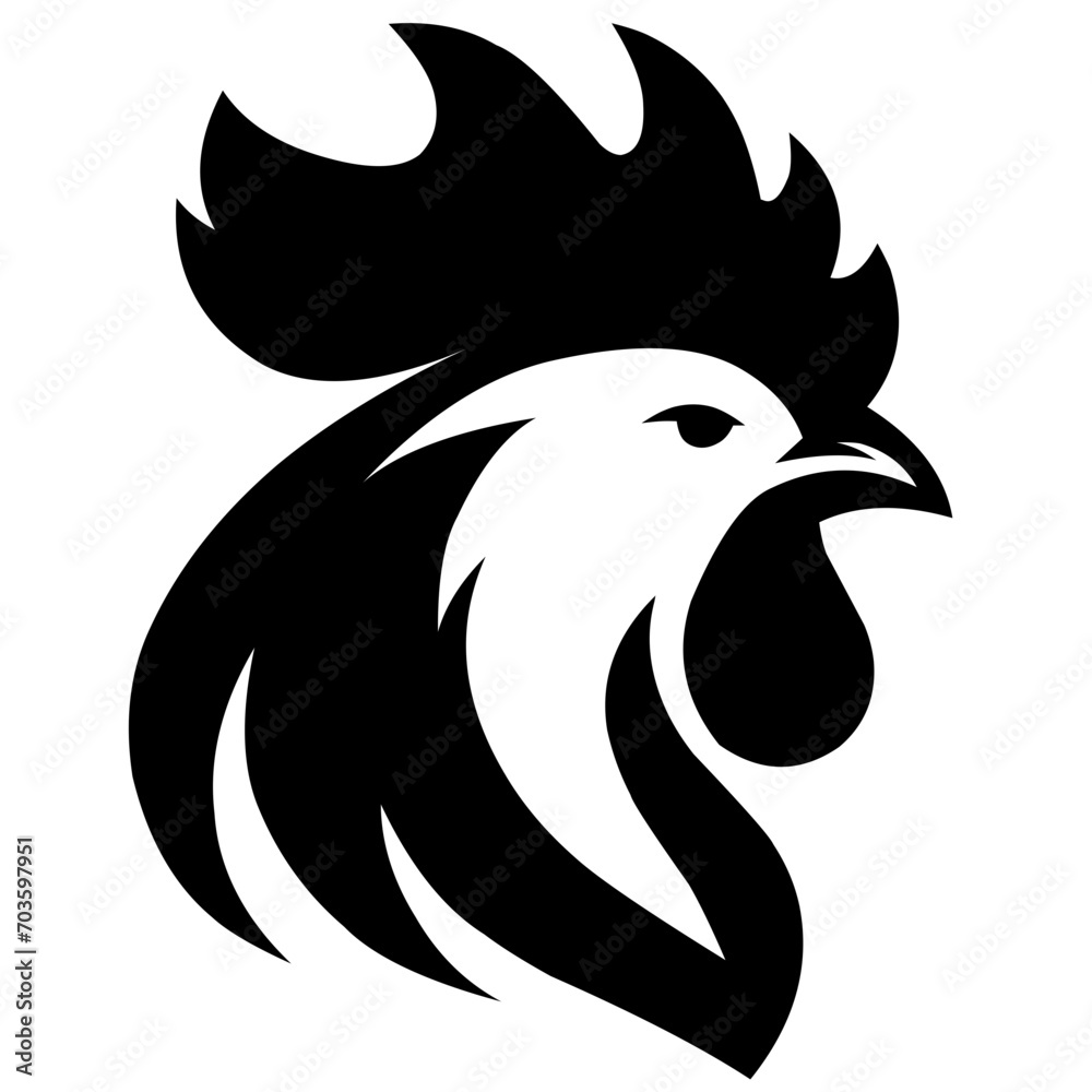 Obraz premium Silhouette of a rooster's head