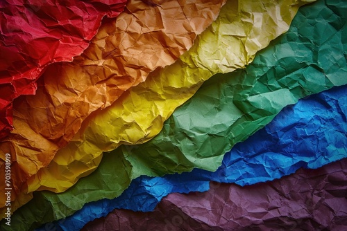 LGBT rainbow Recycled paper crumpled texture background