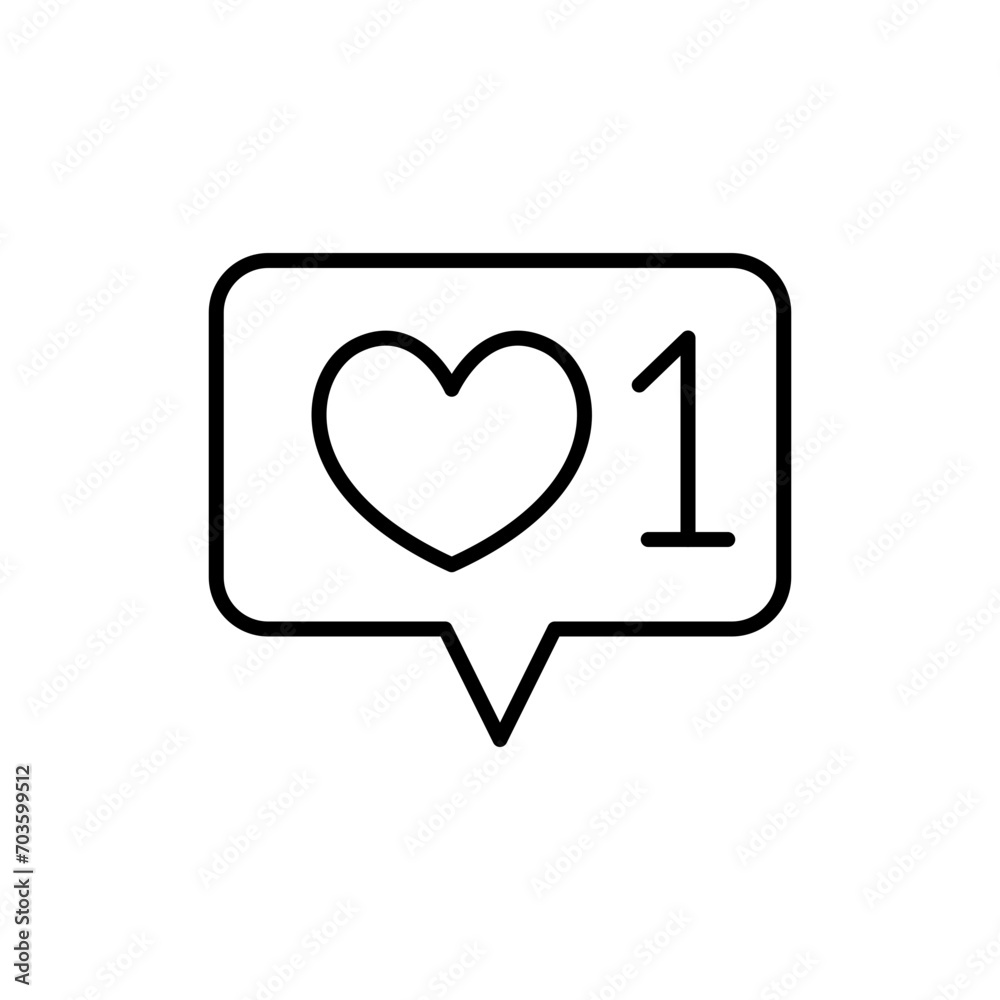 Love notification outline icons, minimalist vector illustration ,simple transparent graphic element .Isolated on white background