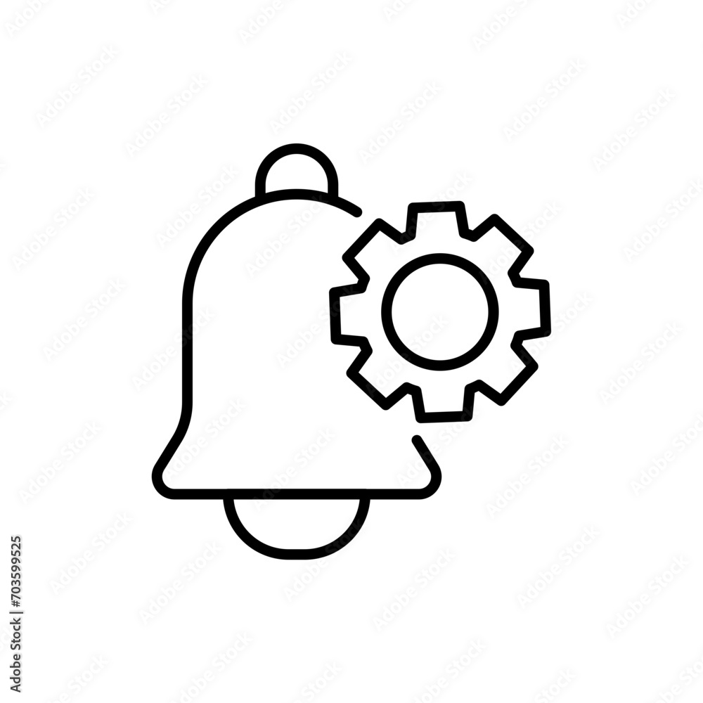 Notification setting outline icons, minimalist vector illustration ,simple transparent graphic element .Isolated on white background Notification setting outline icons, minimalist vector illustration ,simple transparent graphic element .Isolated on white background