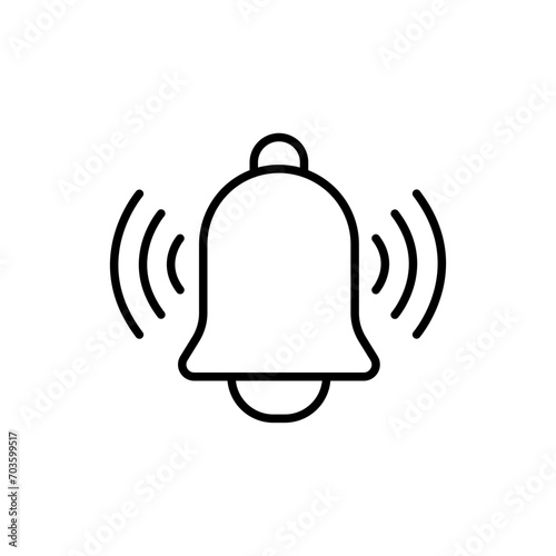 Notification bell outline icons, minimalist vector illustration ,simple transparent graphic element .Isolated on white background