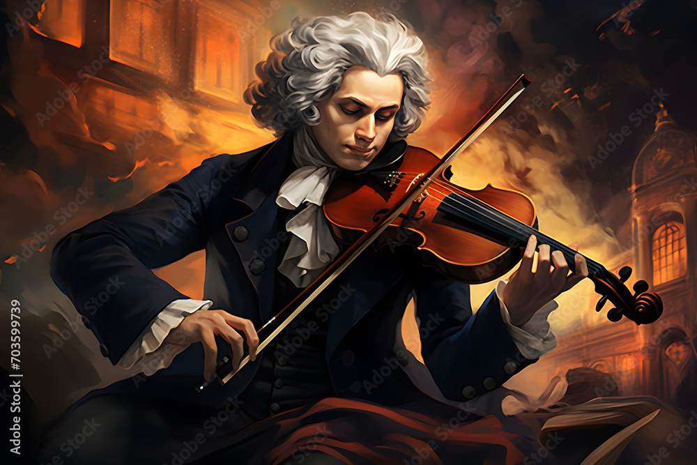 Fototapeta premium classical violin player, classical musician, classical music, violin
