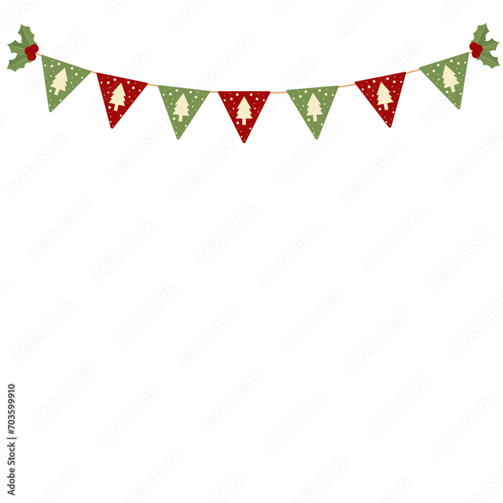 Fototapeta premium Bunting Flag Christmas