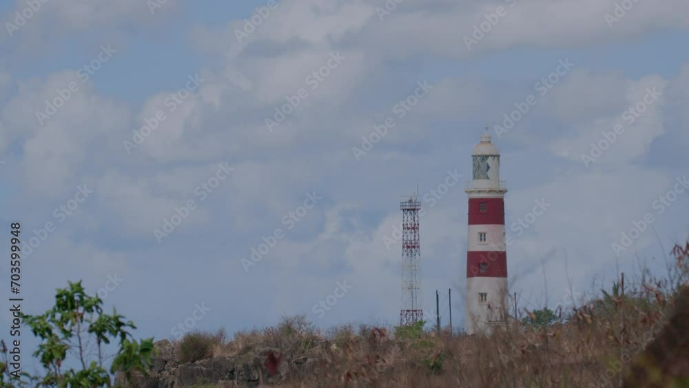 Timelapse Of The Lighthouse In Mauritius, The Landscape Of The Island Timelapse Of The Lighthouse In Mauritius, The Landscape Of The Island