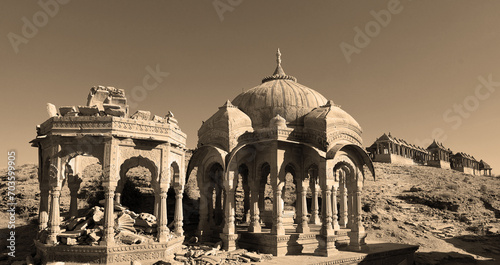 Vyas Chhatri cenotaphs here are the most fabulous structures in Jaisalmer, and one of its major tourist attractions. Jaisalmer India photo