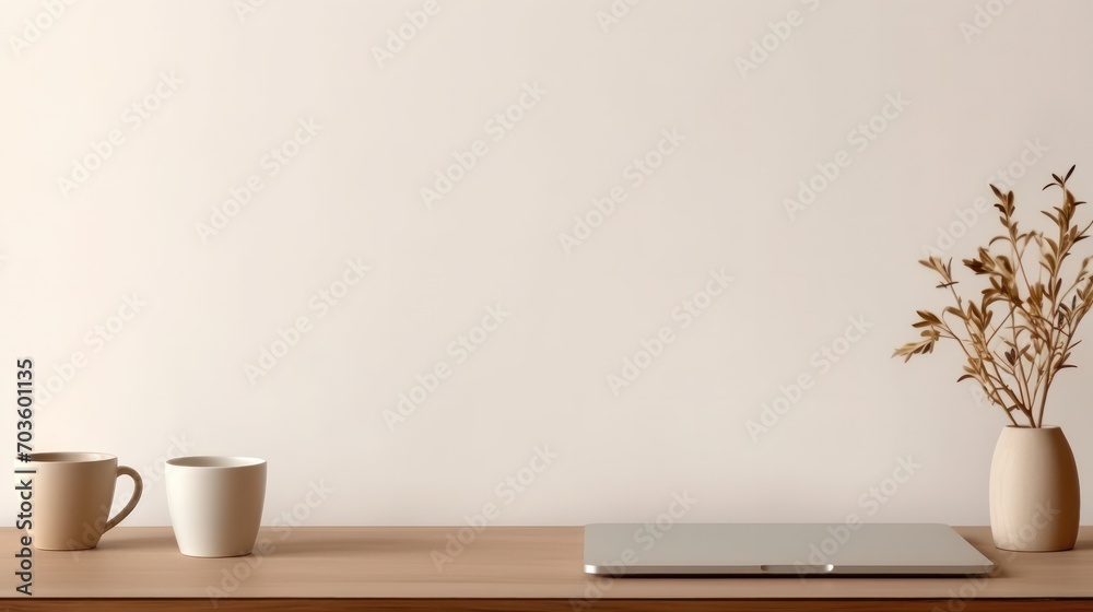 empty table with blur background of computer, Advertisement, Print ...