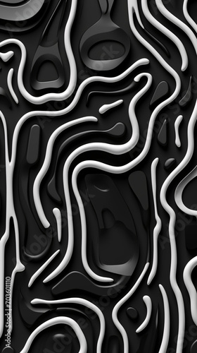 Abstract geometric black and white lines. Vertical wallpaper