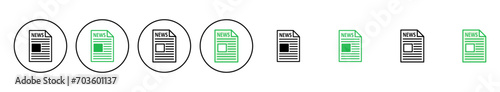Newspaper icon set. news paper vector sign