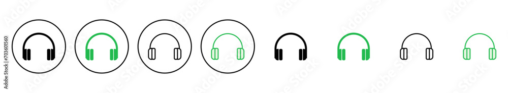 Headphone icon set. Headvector icon symbols Headphone icon set. Headvector icon symbols