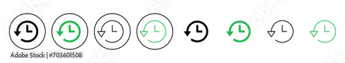 History icon set. recent event history
