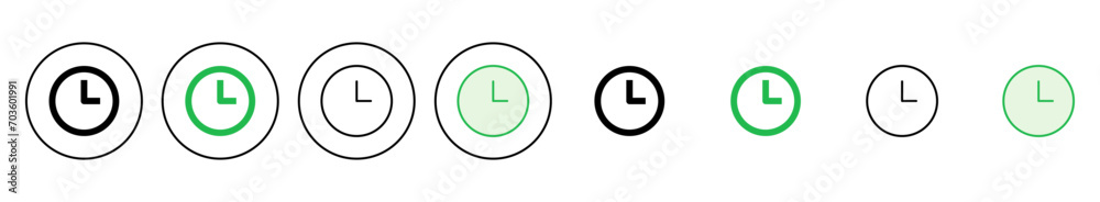 Clock icon set. Time icon vector. watch icon symbol