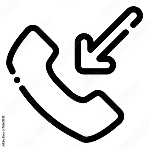 incoming call icon in line style