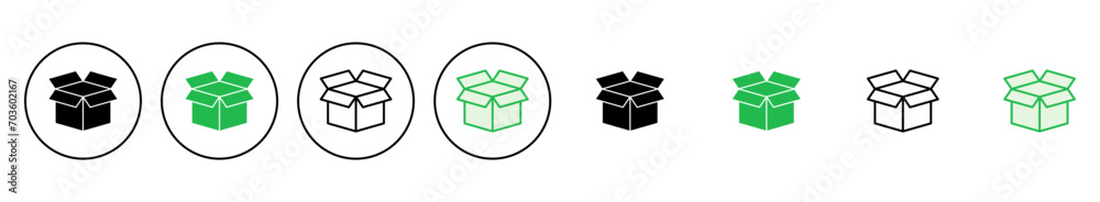 Box icon set. box vector icon, package, parcel Box icon set. box vector icon, package, parcel