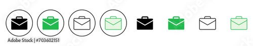 Briefcase icon set. suitcase icon. luggage symbol.