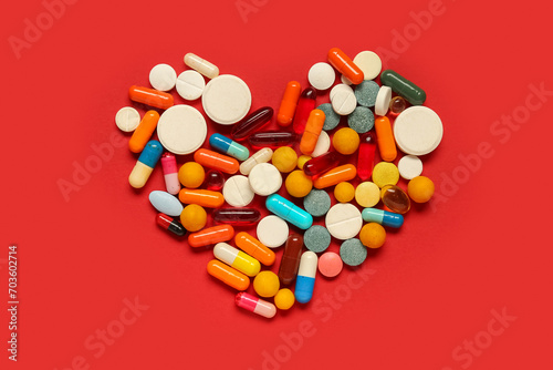 Heart made of different pil...