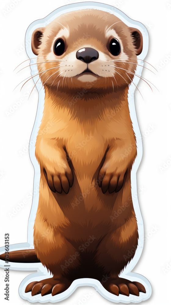 Fototapeta premium illustration of a standing cartoon weasel