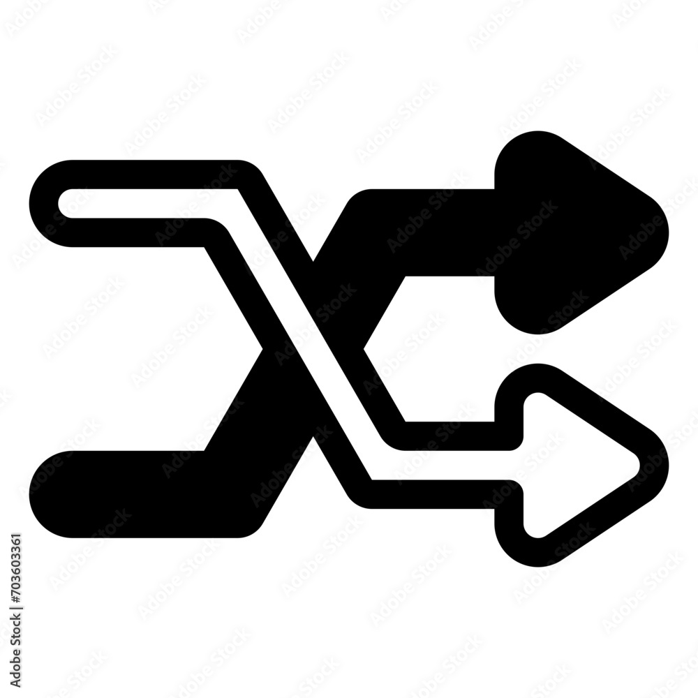 shuffle icon in solid style