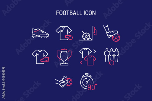 Football Icon Pack in Outline Style