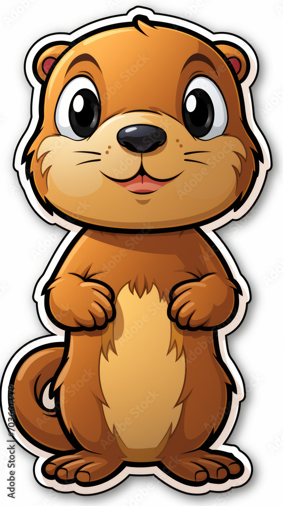Cartoon Groundhog Character Illustration

