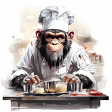 Monkey in a chef's hat