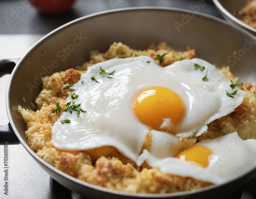 lots of fried eggs for breakfast or lunch